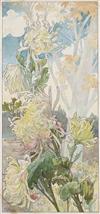 HENRI PRIVAT-LIVEMONT Quatre Planches Fleurs Décoratives: Chrysanthèmes, Iris, Pivoines et Tulipes.
